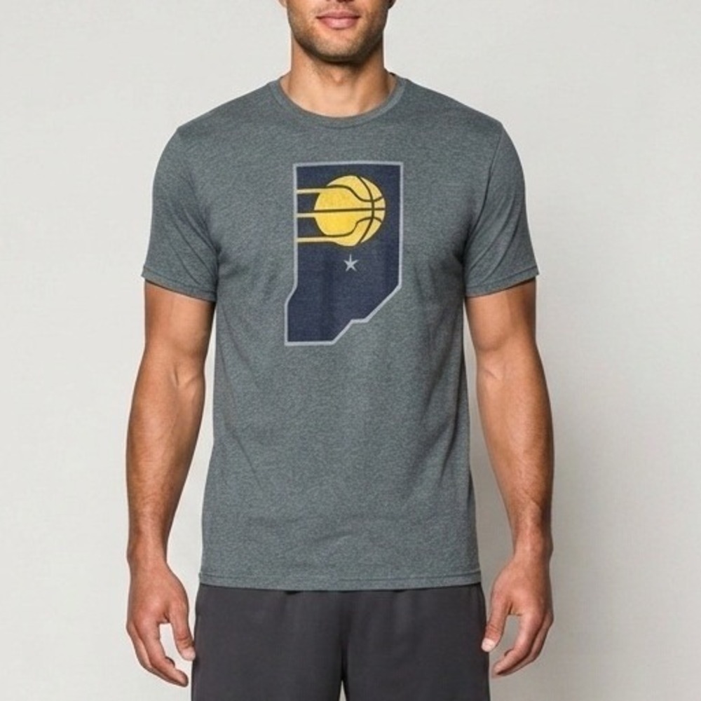 Gildan Indiana Pacers NBA Basketball T-Shirt Mens XL Charcoal Gray Heather Tee